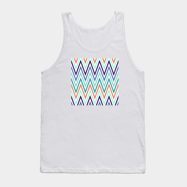 Blue & Orange Stripes Tank Top by StripePatterns